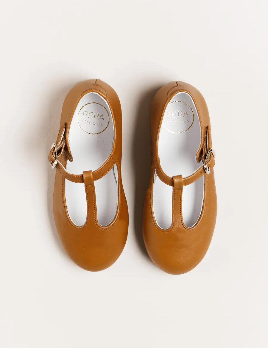 Leather Charlotte Shoes in Brown (24-34EU) Shoes from Pepa London