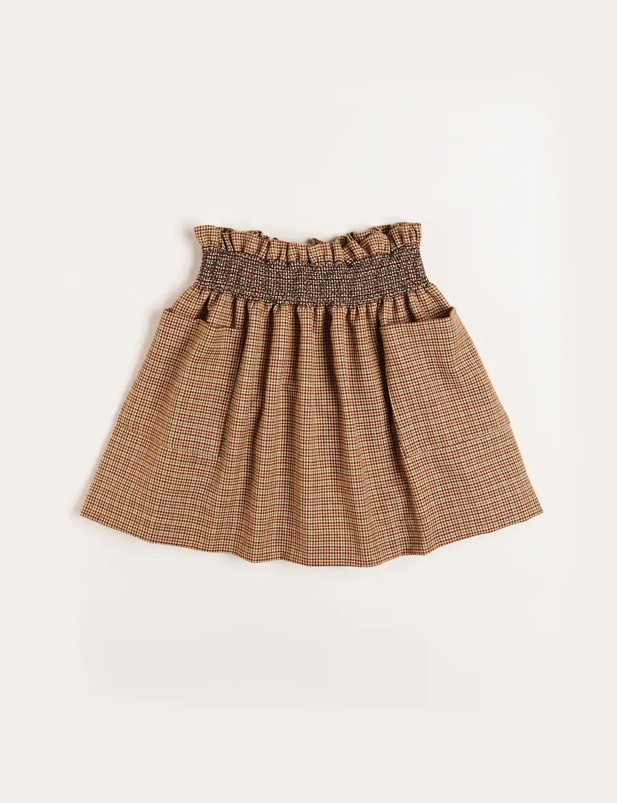 Chester Puppytooth Skirt in Caramel (4-10yrs) Skirts from Pepa London