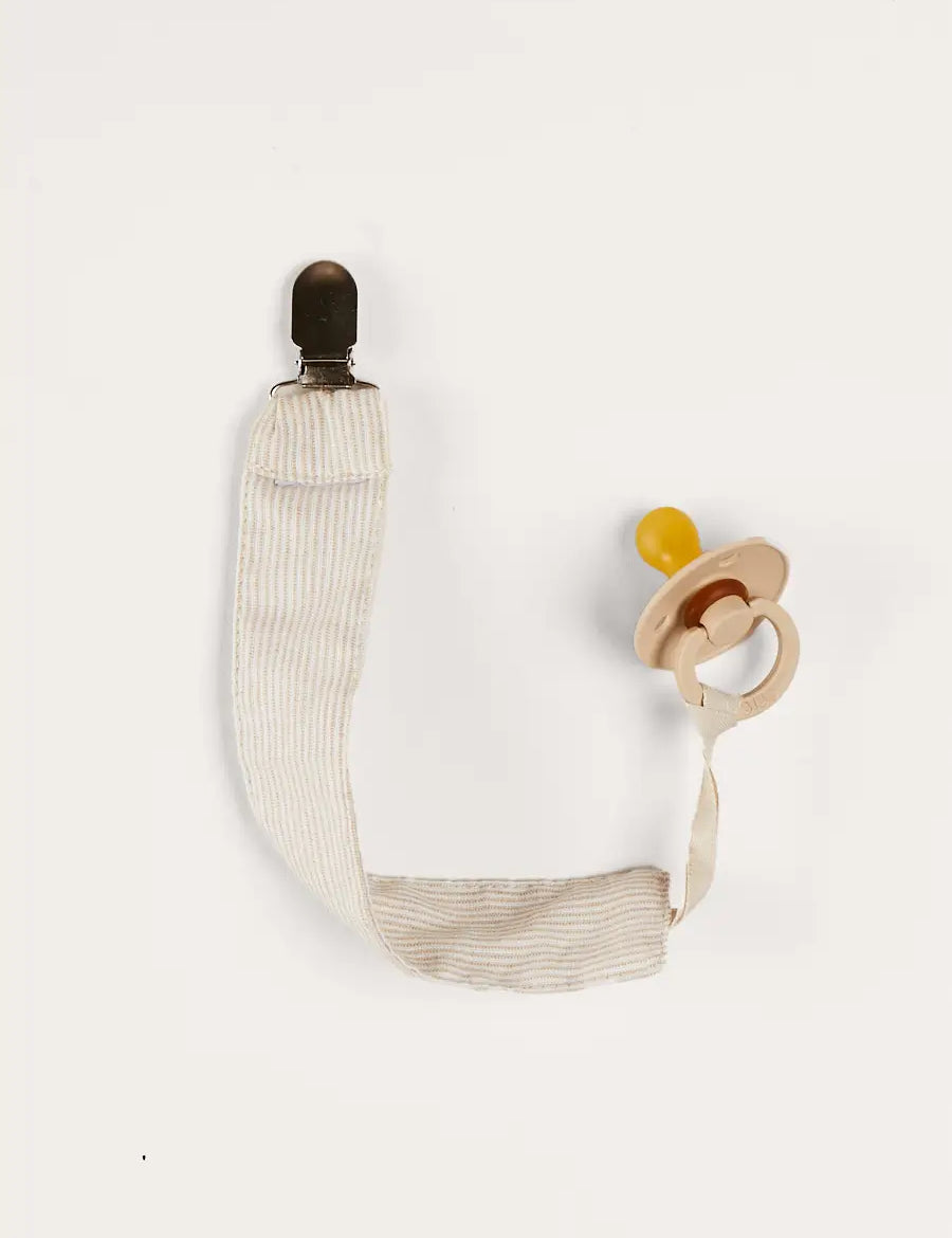 Waterford Striped Dummy Clip in Beige ACCESSORIES from Pepa London