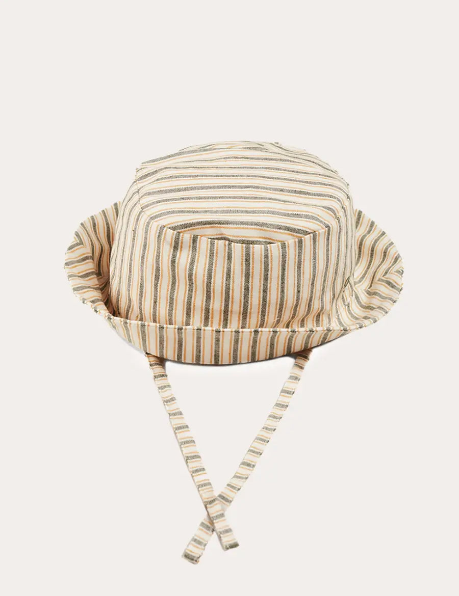Holland Striped Sun Hat in Green (XS-M) ACCESSORIES from Pepa London