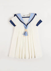 The Royal Mariner Dress in White (2-10yrs) Dresses from Pepa London