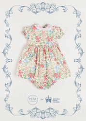 The Royal Floral Dress with Bloomers in Cream Made with Liberty Fabric (6mths-3yrs) Dresses from Pepa London