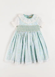 The Regency Floral Organza Dress in Green (2-10yrs) Dresses from Pepa London