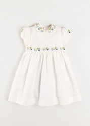 The Royal Embroidered Dress in White (12mths-10yrs) Dresses from Pepa London