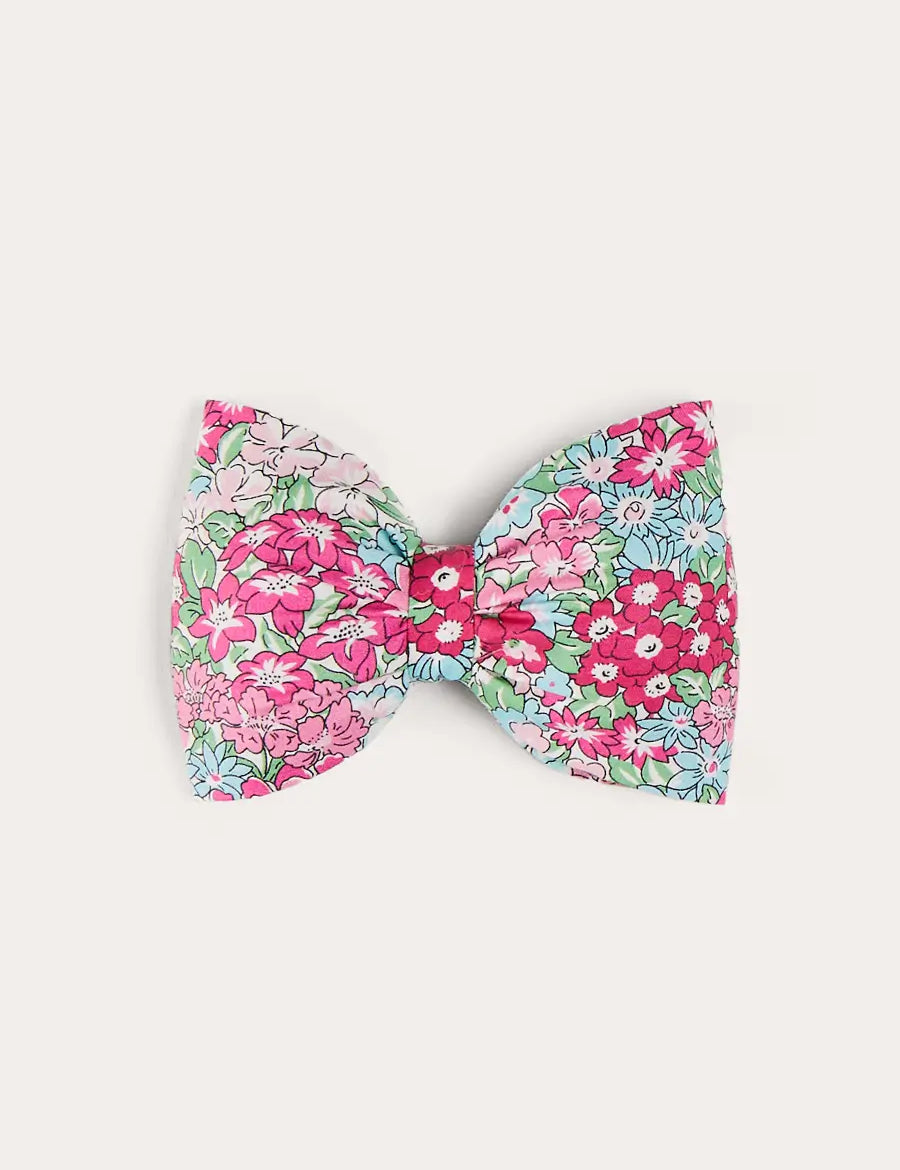 Viola Floral Medium Bow Hair Clip in Pink HAIR ACCESSORIES from Pepa London