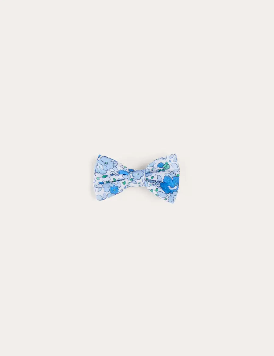 Olivia Floral Small Bow Hair Clip in Blue HAIR ACCESSORIES from Pepa London