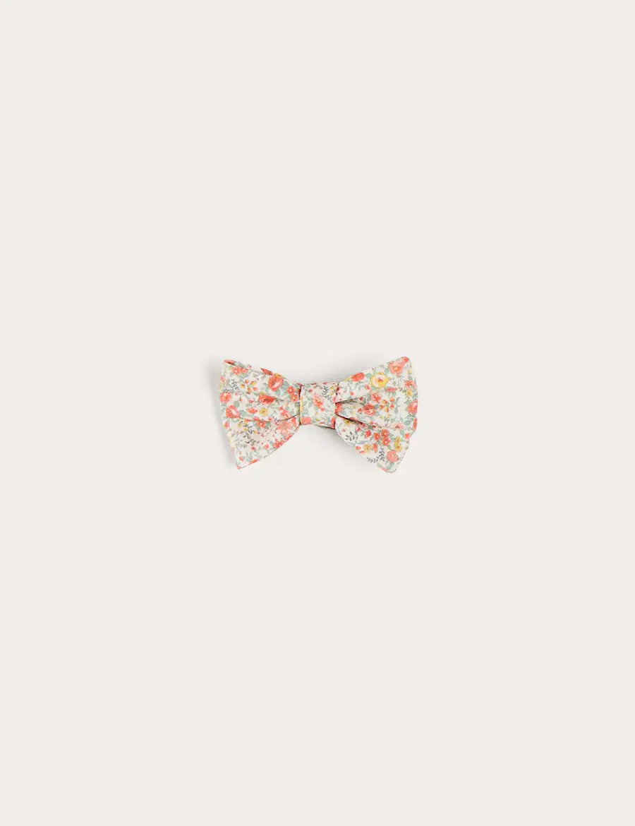 Mabel Floral Small Bow Hair Clip in Coral HAIR ACCESSORIES from Pepa London