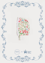 The Royal Floral Bonnet in Cream Made with Liberty Fabric (S-L) Bonnets from Pepa London