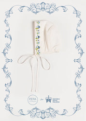 The Royal Embroidered Bonnet in White (S-M) Bonnets from Pepa London