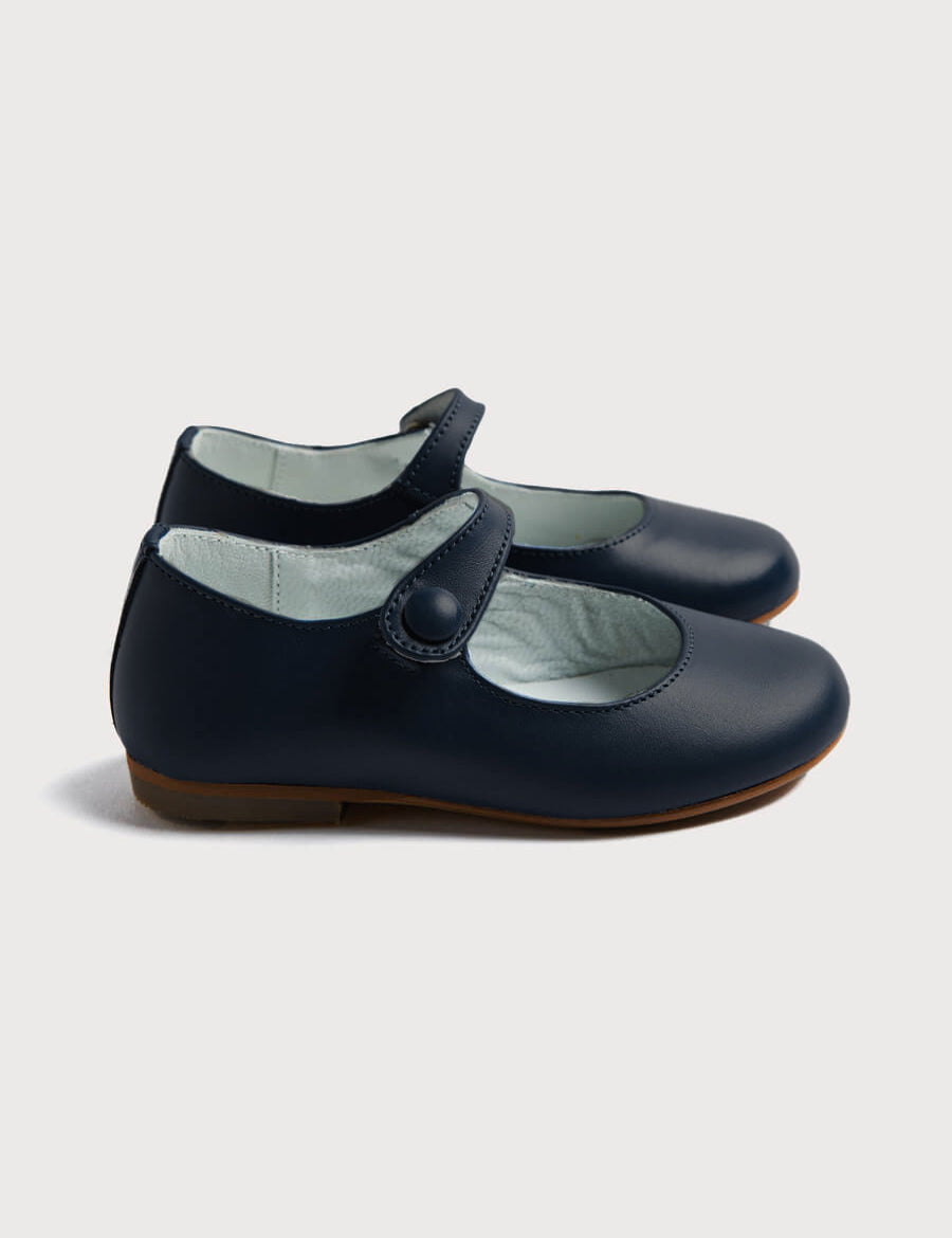Leather Mary Jane Shoes in Navy (24-35EU) SHOES from Pepa London