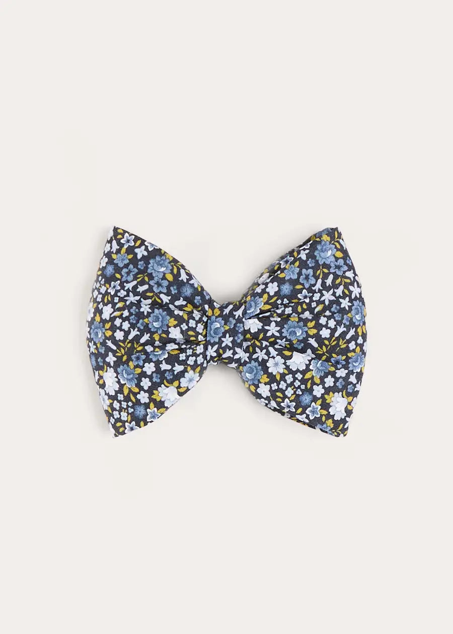 Lydia Floral Medium Bow Hair Clip in Blue (OS) Hair Accessories from Pepa London