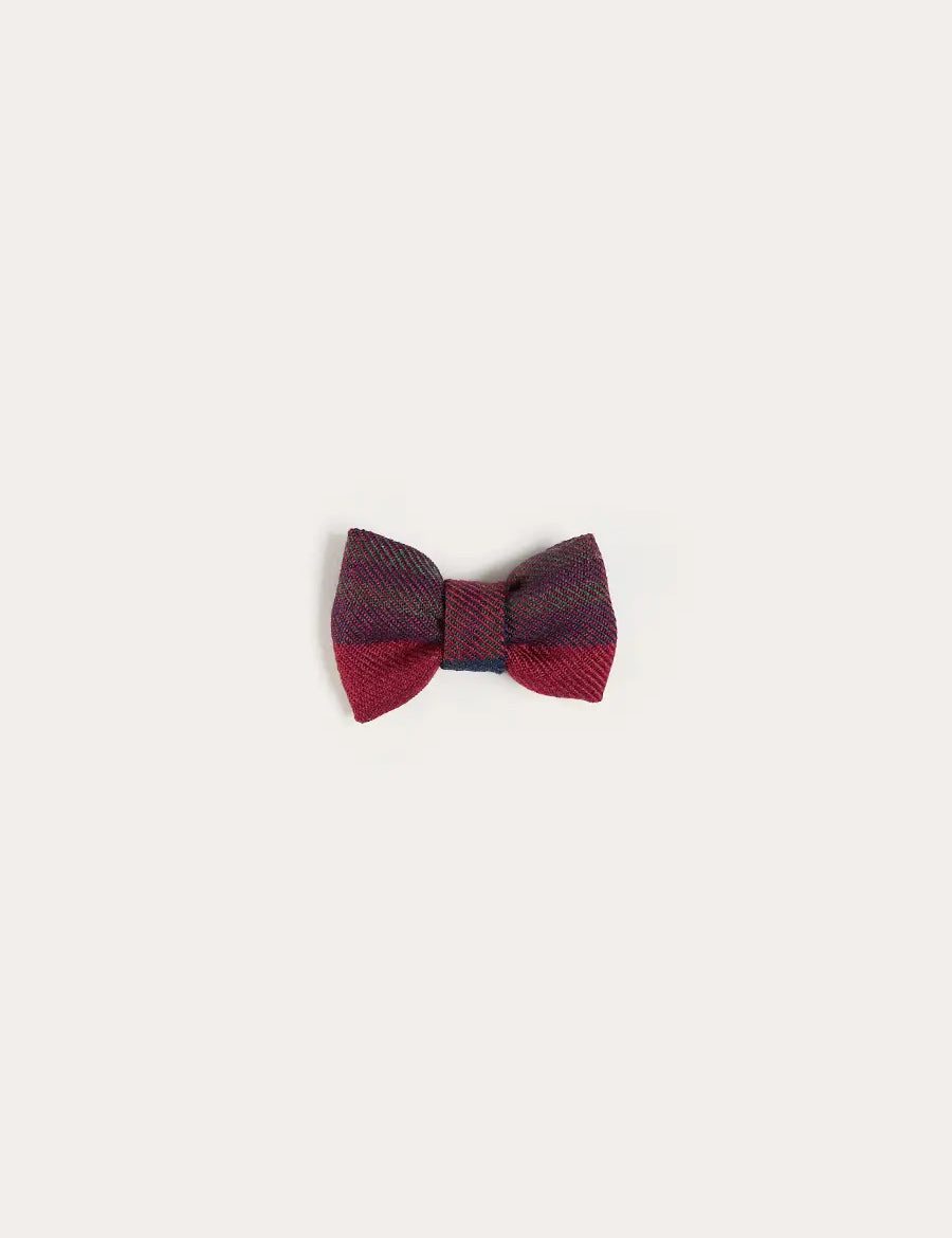 Grovesnor Tartan Small Bow Hair Clip in Red (OS) Hair Accessories from Pepa London