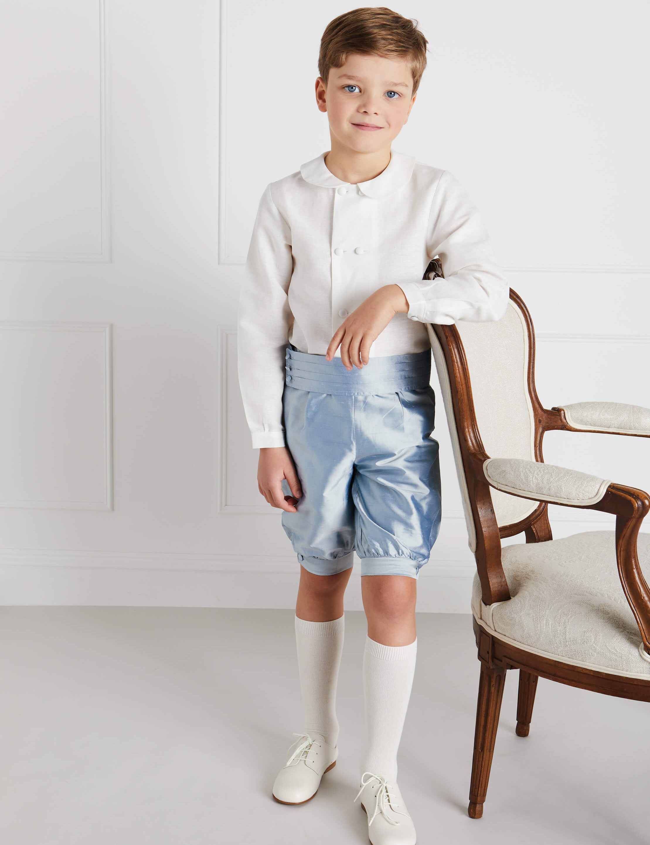 Blue Silk Pageboy Knickerbockers (12mths-10yrs) Trousers from Pepa London
