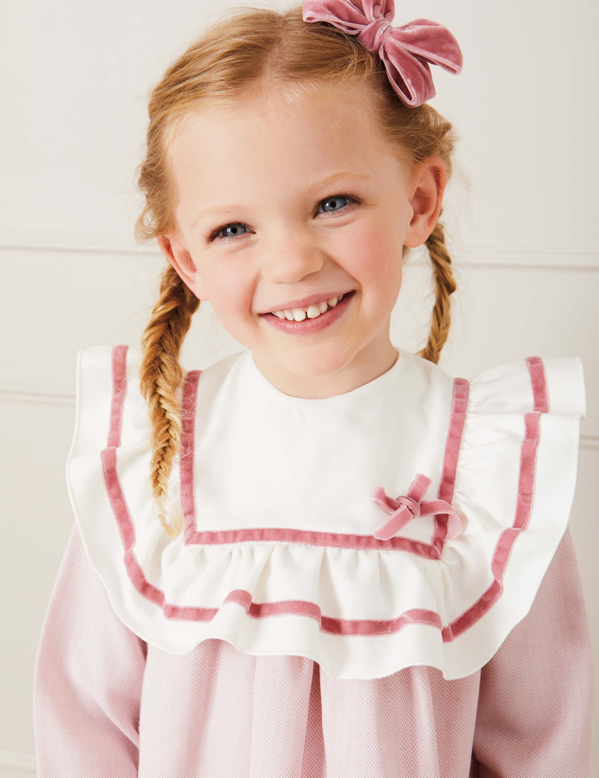 Velvet Big-Bow Clip in Pink Hair Accessories from Pepa London