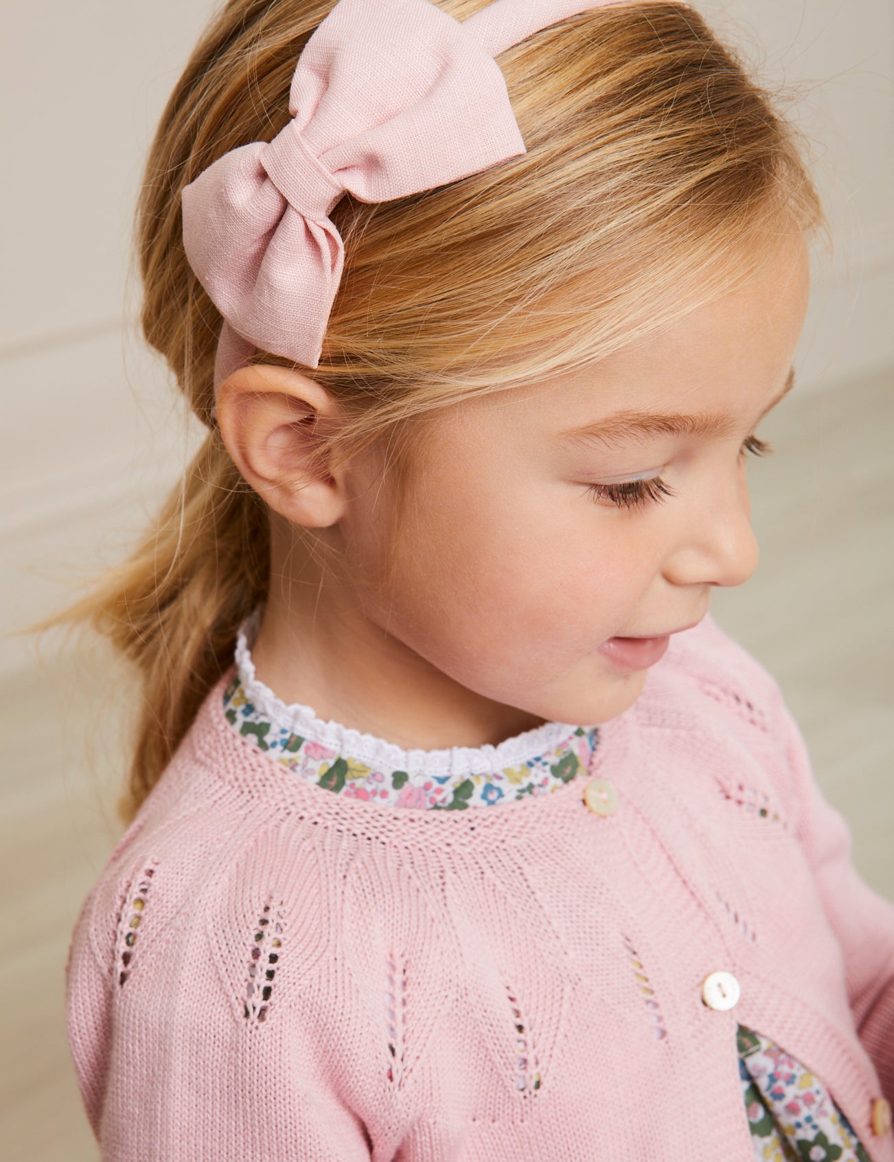 Plain Medium Bow Headband in Pink Hair Accessories from Pepa London