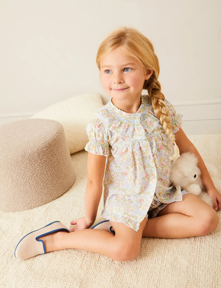 Linen Slippers With Contrast Piping in Cream (24-35EU) SHOES from Pepa London