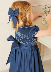 The French Blue Hand Smocked Dress Baby Girl Look Look  from Pepa London