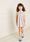 Poppy Floral Print Sleeveless Trapeze Dress in Red (18mths-10yrs) Dresses  from Pepa London