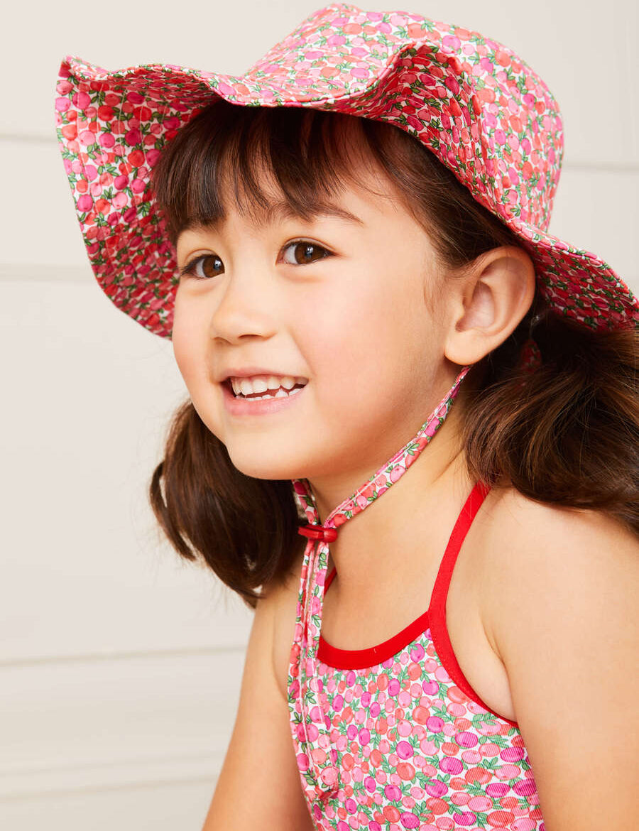 Annie Floral Print Beach Hat in Pink (1-8yrs) Accessories from Pepa London
