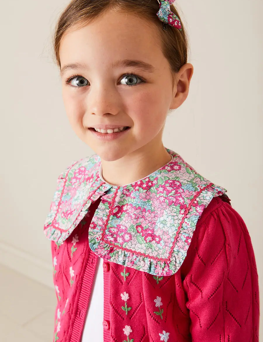Viola Floral Bib Collar Top in Pink (2-10yrs) TOPS & BODYSUITS from Pepa London