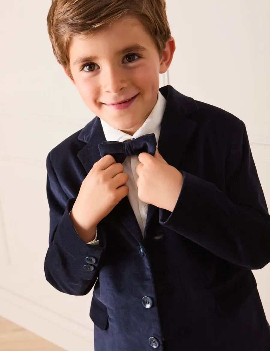 Velvet Bowtie in Navy (OS) Accessories from Pepa London