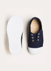 Canvas Plimsolls in Navy (20-35EU) Shoes from Pepa London