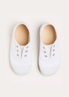 Canvas Plimsolls in White (20-34EU) Shoes  from Pepa London