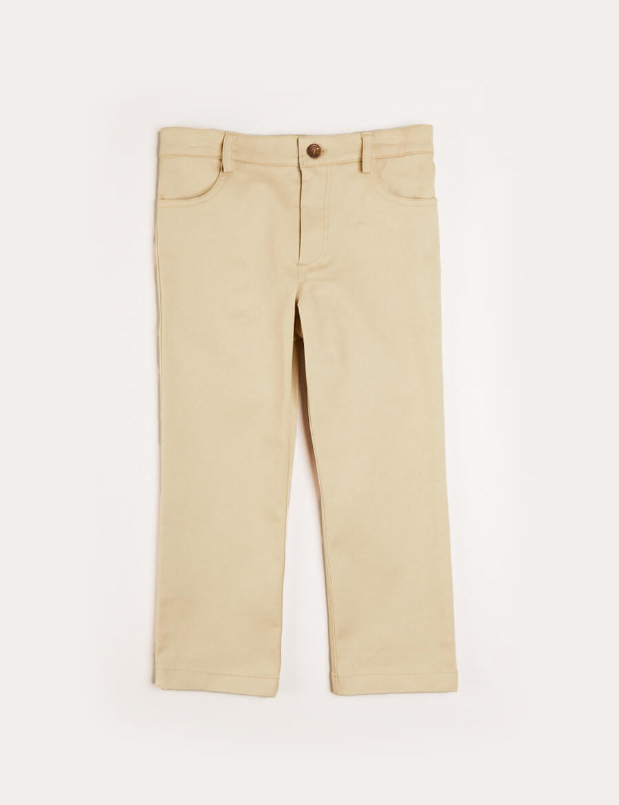 Plain Five Pocket Chino Trousers in Camel (4-10yrs) Trousers from Pepa London