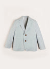 Plain Light Linen Blazer in Blue (4-10yrs) Coats  from Pepa London