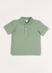 Plain Short Sleeve Polo Top in Green (2-10yrs) Tops & Bodysuits  from Pepa London