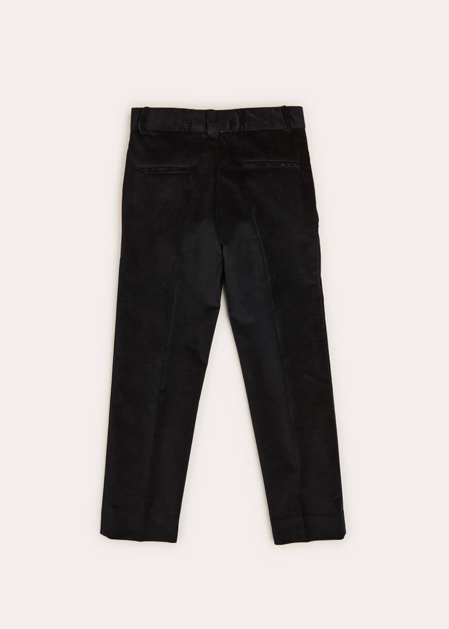 Smart Velvet Trousers In Black (4-10yrs)