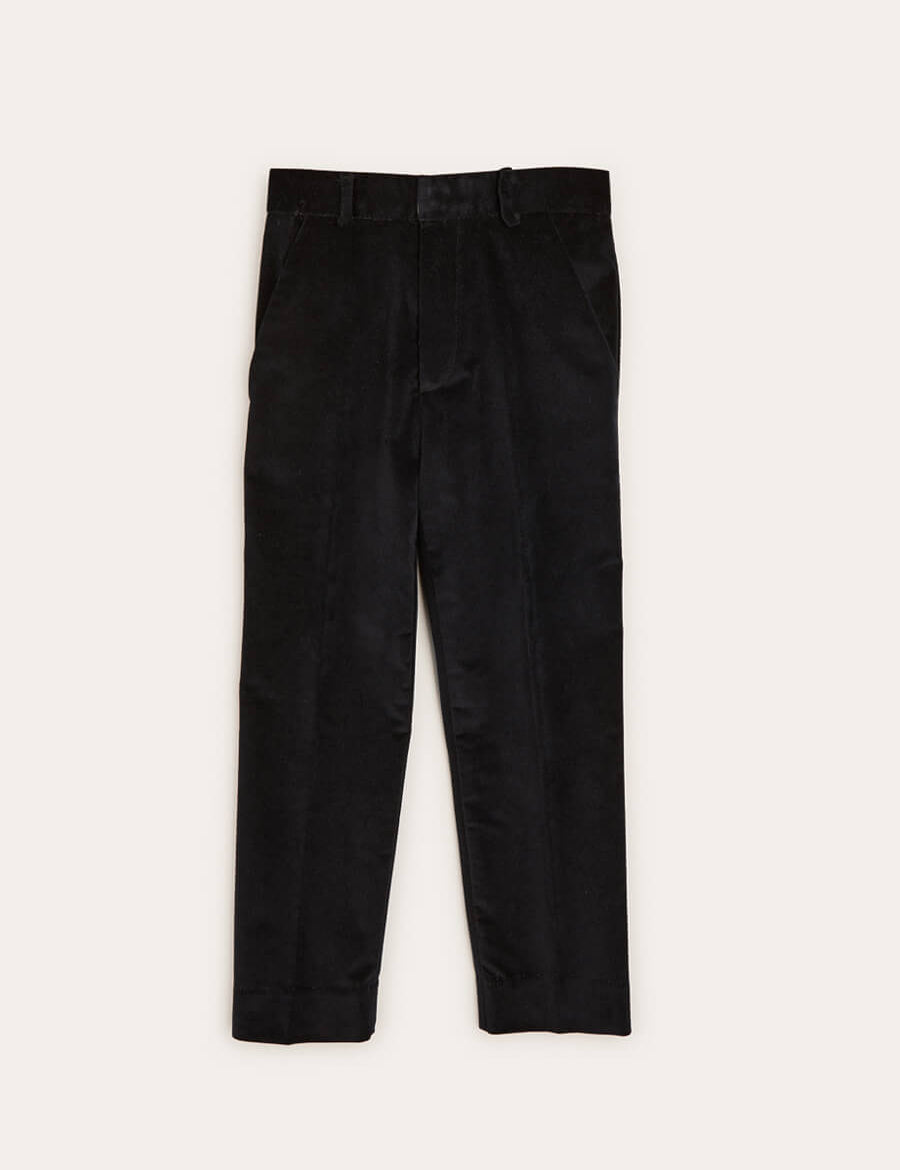 Smart Velvet Trousers In Black (4-10yrs) TROUSERS from Pepa London
