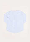 Striped Mao Collar Long Sleeve Shirt in Blue (4-10yrs) Shirts  from Pepa London