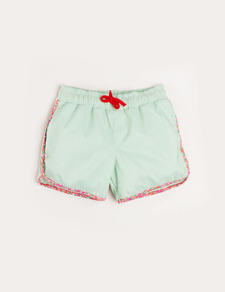 Striped Swim Shorts in Green (2-8yrs) Swimwear from Pepa London
