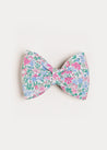 Amelia Floral Print Medium Bow Clip in Pink Hair Accessories  from Pepa London