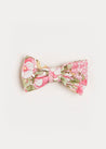 Eloise Floral Print Small Bow Clip in Pink Hair Accessories  from Pepa London