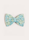 Avery Floral Print Medium Bow Clip in Green Hair Accessories  from Pepa London