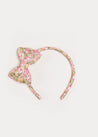 Floral Medium Bow Headband in Pink Hair Accessories  from Pepa London