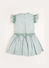 Matilda Floral Print Handsmocked Sleeveless Dress in Blue (4-10yrs) Dresses  from Pepa London