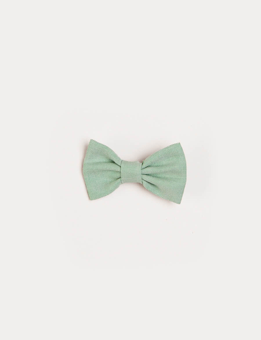 Plain Small Bow Clip in Green Hair Accessories from Pepa London