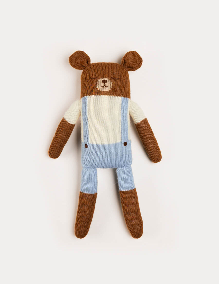 Knitted Bear Toy in Brown Toys from Pepa London