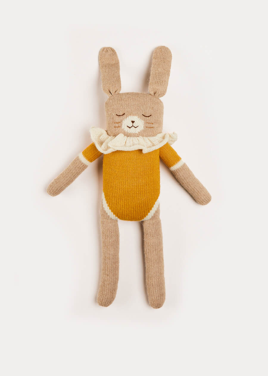 Knitted Bunny Toy in Brown Toys from Pepa London