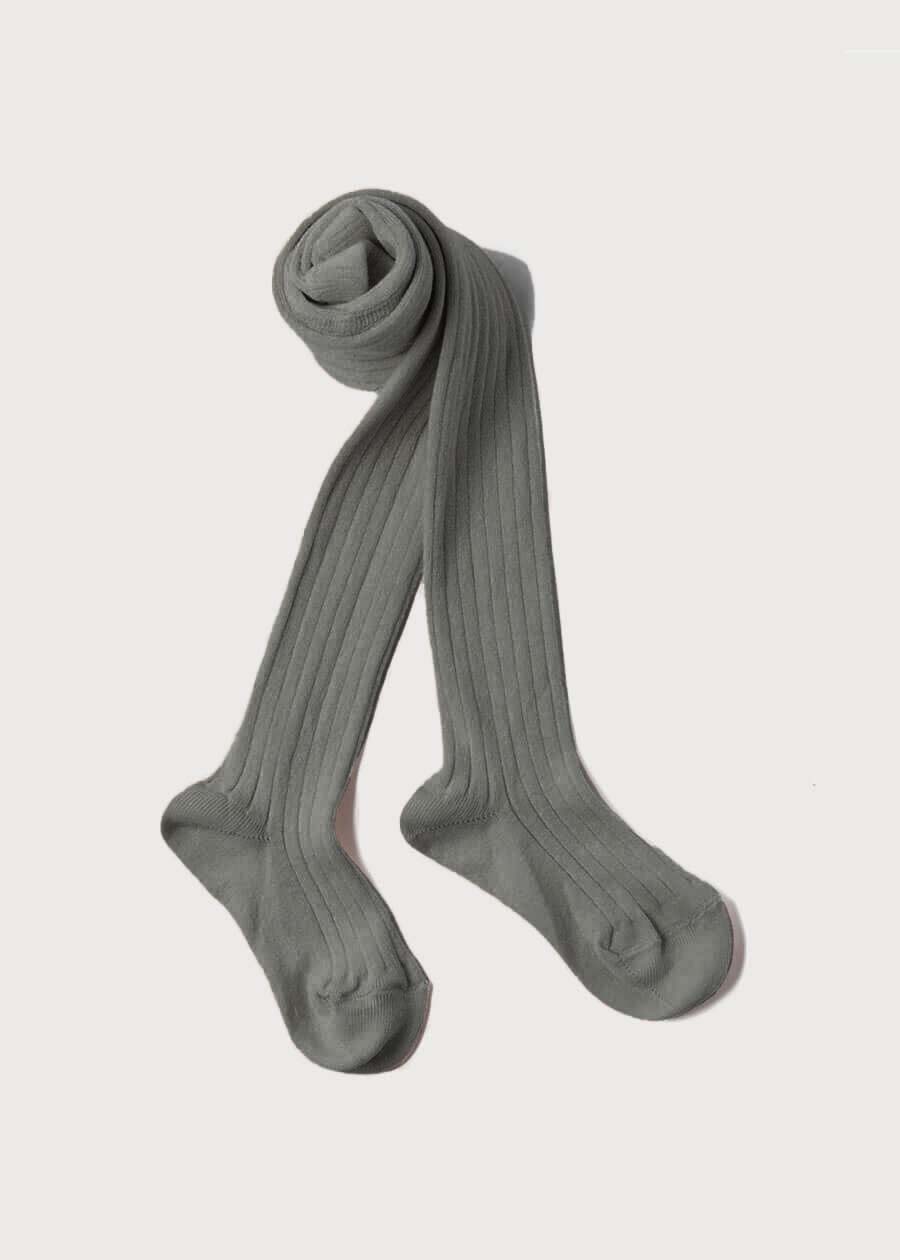 Ribbed Tights in Grey (0mths-10yrs) Tights from Pepa London