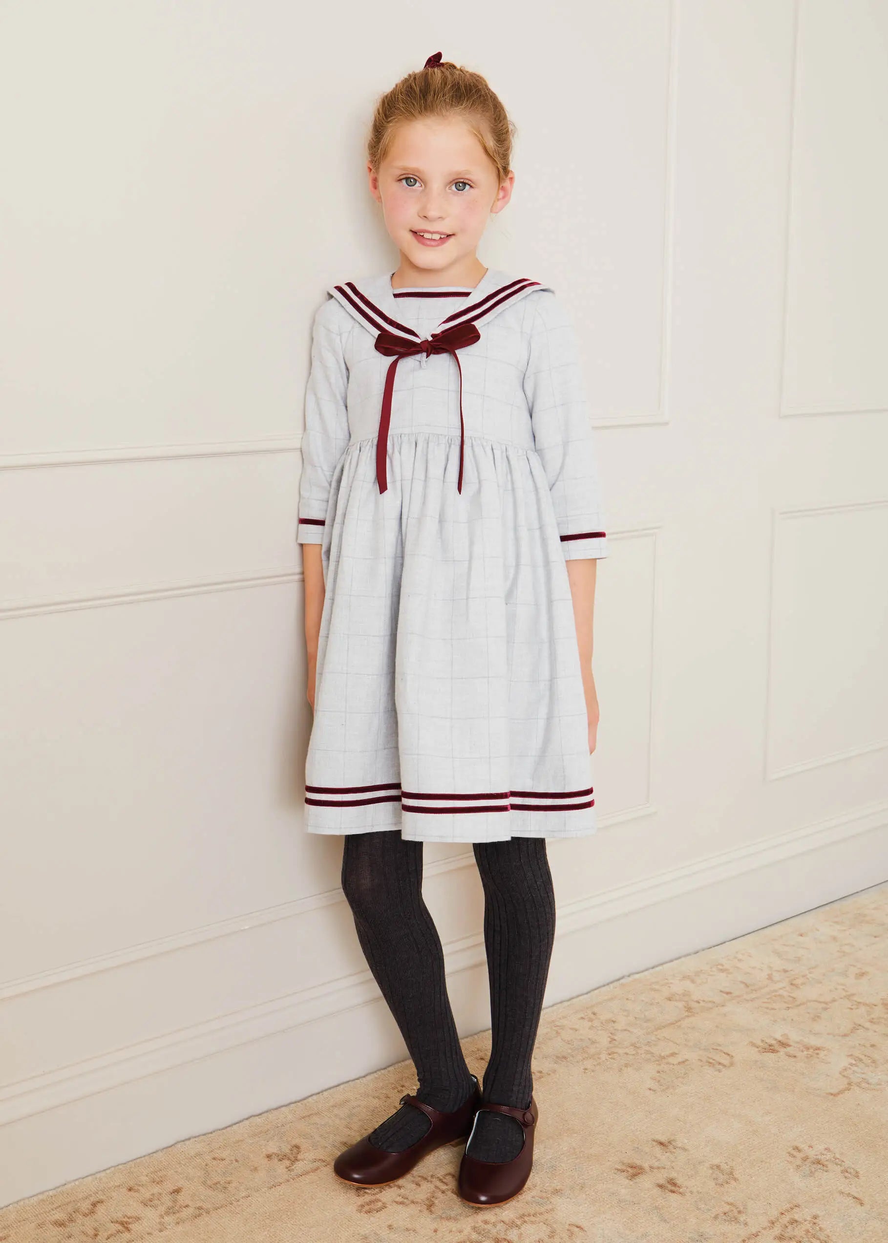 Dark Grey Ribbed Tights (3mths-8yrs) Tights  from Pepa London