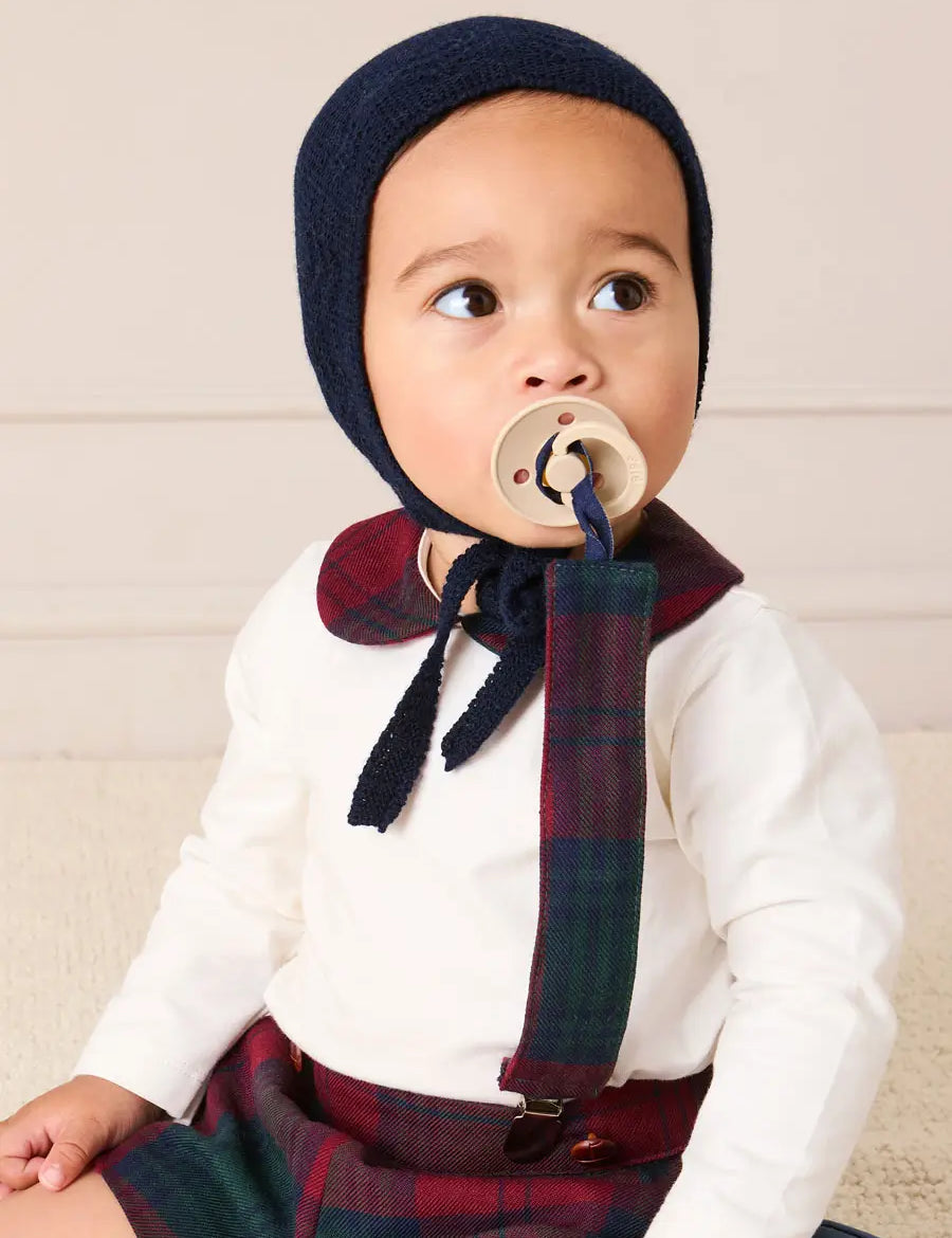 Grovesnor Tartan Collar Long Sleeve Bodysuit in Red (1mth-3yrs) Tops & Bodysuits from Pepa London