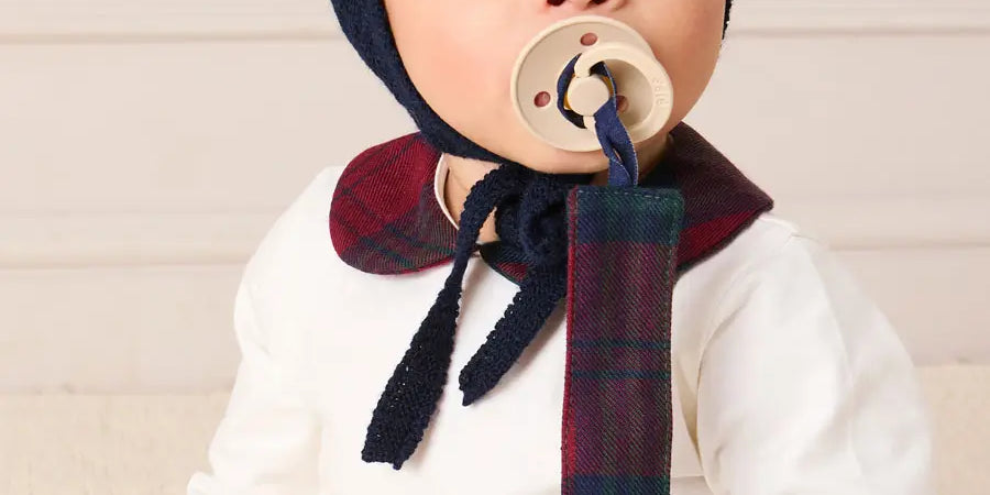 Grovesnor Tartan Collar Long Sleeve Bodysuit in Red (1mth-3yrs) Tops & Bodysuits from Pepa London