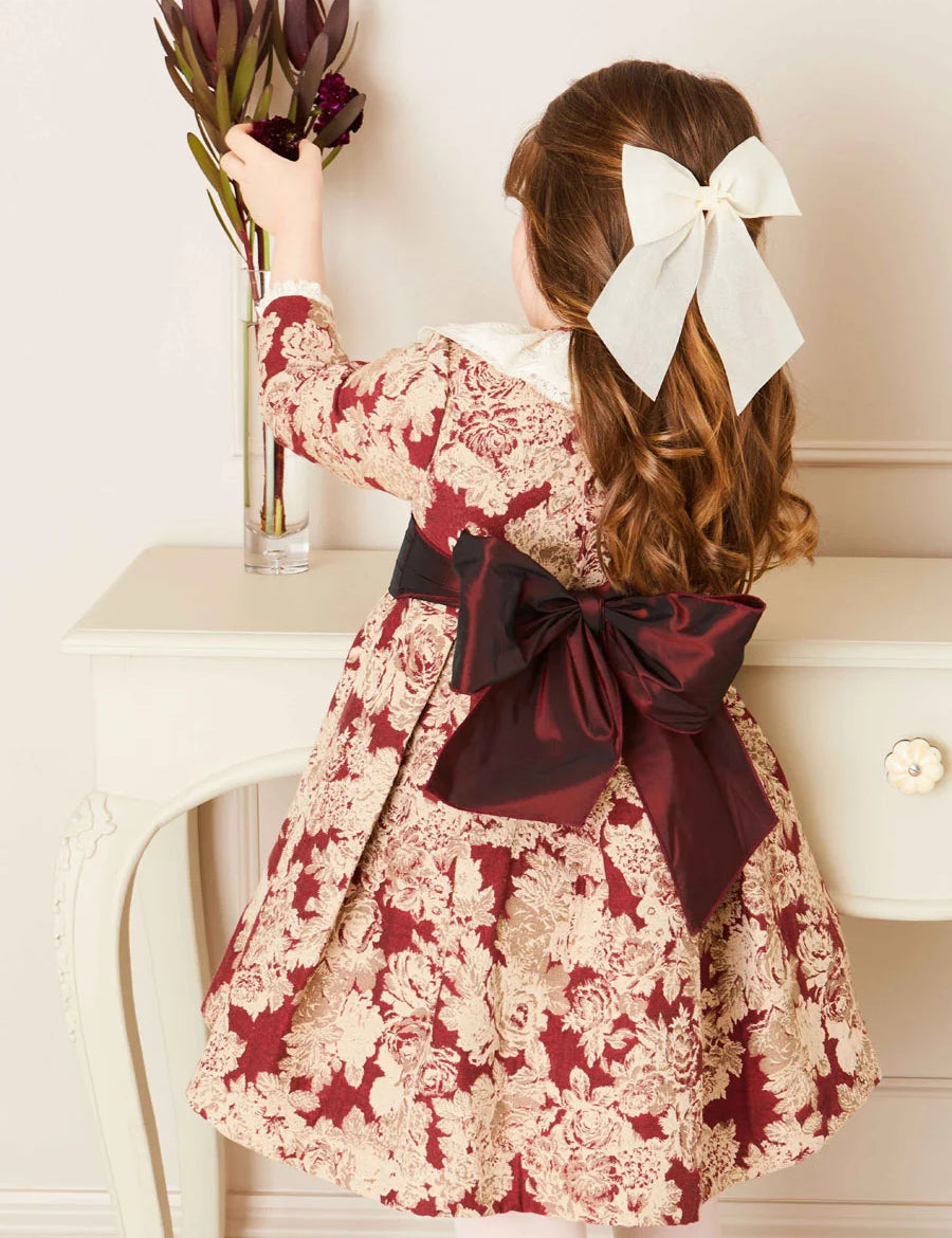 Tulle Long Bow Clip In Cream HAIR ACCESSORIES from Pepa London