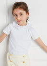 Piculina Trim Top in White (2-10yrs) Tops & Bodysuits  from Pepa London