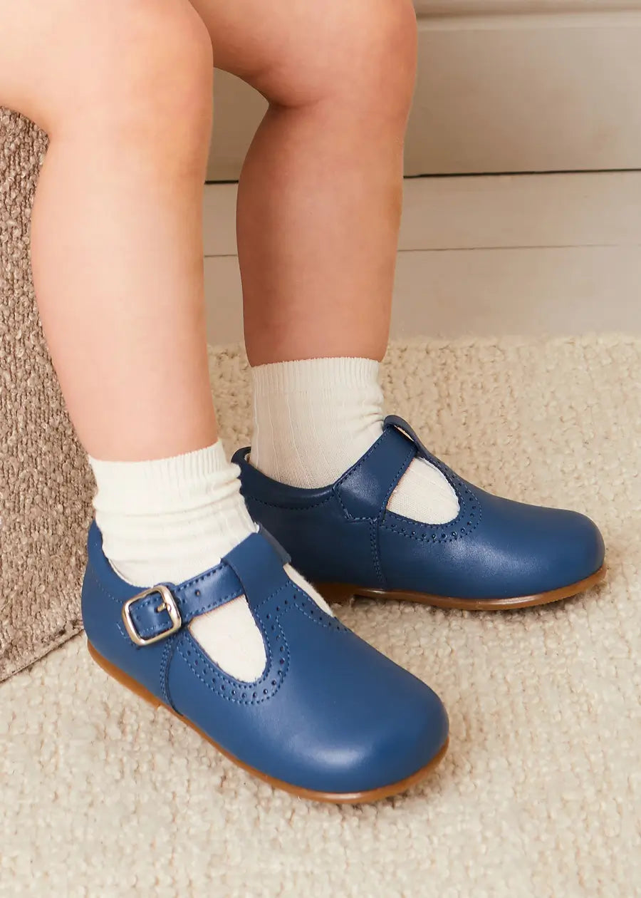 T-Bar Baby Shoes in Blue (20-26EU) Shoes from Pepa London