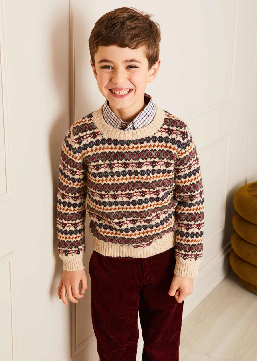 The All-Over Fair Isle Cream Jumper Boy Look Look  from Pepa London